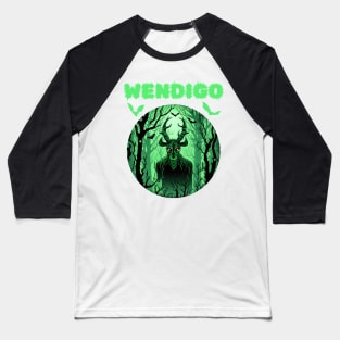 Wendigo Cryptid Halloween Baseball T-Shirt